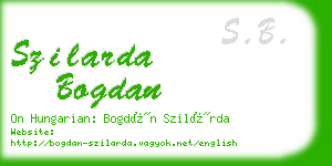 szilarda bogdan business card